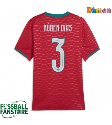 Portugal Ruben Dias #3 Replik Heimtrikot Damen WM 2026 Kurzarm